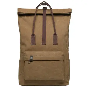 KAUKKO Vintage tuval sırt çantası Laptop sırt çantası için 12 "dizüstü kadın erkek için, okul kolej sırt çantası