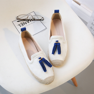 Chaussures plates pour femmes en raphia tressé, lin et <span class=keywords><strong>corde</strong></span> de chanvre, style mocassins et espadrilles, pour la marche décontractée et le quotidien, vente en gros - Product Image 4