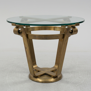 โต๊ะกาแฟเหล็กดีไซน์พิเศษ AK Brass รุ่น Unique  ตกแต่งสีทองโบราณ พร้อมท็อปกระจก โต๊ะทำมือสำหรับเฟอร์นิเจอร์ร้านอาหาร - Product Image 4