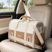 Sac de transport léger et imperméable pour chat, avec poignée et bandoulière, double fenêtre en maille pour chats et petits chiens, sac de voyage pour animaux de compagnie