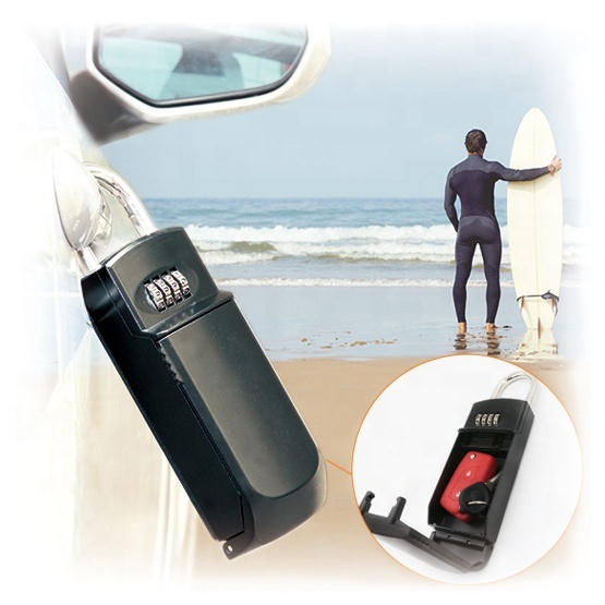 Key Lock Zinc Alloy+Iron Large Capacity Waterproof Key Safe 4 Digit Combination Code Customizable Color Logo Real Estate Surfers