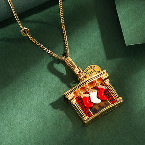 Collar <span class=keywords><strong>colgante</strong></span> vintage esmaltado con diseño de <span class=keywords><strong>chimenea</strong></span> - Product Image 3