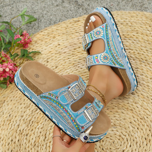 <span class=keywords><strong>Sandali</strong></span> Estivi da <span class=keywords><strong>Donna</strong></span> con <span class=keywords><strong>Suola</strong></span> Spessa 2025 Nuovo Stile con Fibbia in <span class=keywords><strong>Sughero</strong></span> Ciabatte da Spiaggia - Product Image 3