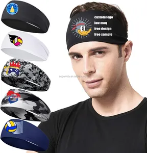 Op Maat Gemaakte Logo Afdrukken Ademende Heren Hardloop Hoofdband Zweetband Voor Hardlopen Fietsen Basketbal Yoga Rekbare Unisex Haarband