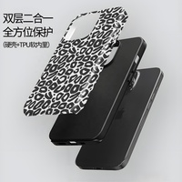 Coque de téléphone léopard style « Bold Girl » tendance et cool, best-seller transfrontalier, pour Apple 18promax, avec film 2-en-1 anti-chute