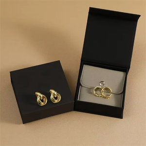 Eco-friendly Customized Luxe Discreet Magnetic Flip Jewelry <b>Boxes</b> With <b>Matching</b> Snap Button Leatherette Pouches - Product Image 5
