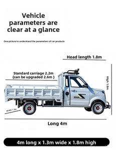 Camioneta Eléctrica Pequeña de Alta Calidad, 4 Ruedas, 2 Puertas, 2 Asientos, Capacidad de Carga de 800 kg, Velocidad Máxima de 50 km/h, <span class=keywords><strong>para</strong></span> Entregas - Product Image 6