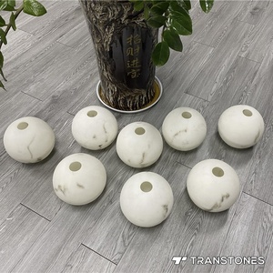 Dalles artificielles en onyx moderne Transtones TI-402 personnalisées, courbées, en albâtre blanc, épaisseur 6-20 mm, joint sans soudure, CE ISO - Product Image 5