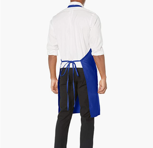 Logo personalizzato grembiule in poliestere blu lavabile salone di ospitalità disegno parrucchieri grembiule impermeabile cucina Chef cucina grembiule - Product Image 4