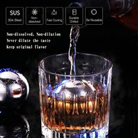 Glaçons réutilisables en métal personnalisés pour les boissons au whisky, glaçons ronds en acier inoxydable pour les cadeaux d'anniversaire pour les hommes, cadeaux pour petit ami