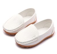 Chaussures scolaires blanches tendance pour garçons avec fermeture à enfiler, semelle intérieure rembourrée, légères et confortables pour toutes les saisons
