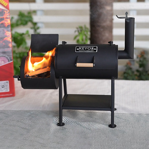 Keyo <b>Mini</b> Smoking <b>And</b> Grilling <b>Oven</b> Portable Outdoor Pellet Smoker Double Barrel BBQ <b>Grill</b> - Product Image 1