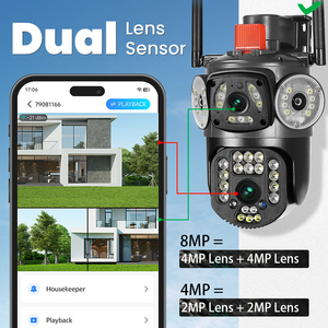 กล้องวงจรปิดไร้สาย WiFi แบบ PTZ สำหรับภายนอกอาคาร ความละเอียด 4MP <span class=keywords><strong>2K</strong></span> สามจอ รุ่น V380 <span class=keywords><strong>Pro</strong></span> เลนส์คู่ กล้องรักษาความปลอดภัย WiFi ขายส่ง - Product Image 2