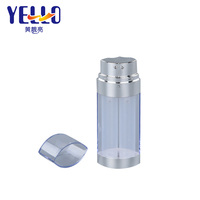 Flacon Airless de Luxe en PETG à Double Compartiment, Haute Transparence, 30 ml, à Parois Épaisses, avec Pompe, pour Lotion