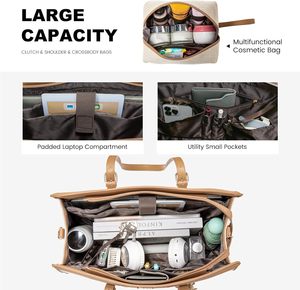 Mode personnalisée sac à bandoulière élégant grande capacité multifonctionnel <span class=keywords><strong>beige</strong></span> sacs fourre-tout en <span class=keywords><strong>cuir</strong></span> pour femmes - Product Image 4