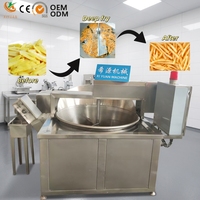 Friteuse industrielle à gaz grande capacité avec filtration automatique de l'huile pour la transformation des aliments frits