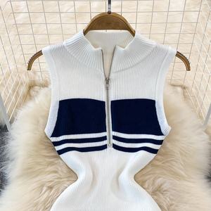 Mode rayé tricoté robe d'été Haute Couture Hottie Sexy Slim-fit Hip Wrap Dress - Product Image 3