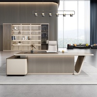 Bureau de direction moderne de luxe haut de gamme, écologique, en bois, mobilier de bureau modulaire, bureau debout avec gestion des câbles