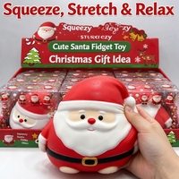 Jouet Squishy Père Noël - PVC et Matière en Farine Moussée, à Remontée Lente, Anti-Stress, Jouet Sensoriel pour Tous les Âges, Cadeau Unisexe