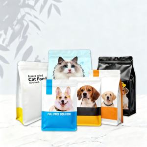 Sacs d'emballage pour aliments pour animaux de compagnie en aluminium et plastique à fond plat avec logo imprimé personnalisé 1 kg 3 kg 5 kg 10 kg 15 kg 20 kg 25 kg - Product Image 1