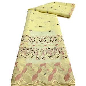 NI.AI Mode <span class=keywords><strong>Suisse</strong></span> Voile Dentelle Broderie Coton Dentelle Luxe Net Dentelle Tissu avec Strass pour Robes <span class=keywords><strong>de</strong></span> Mariée - Product Image 2
