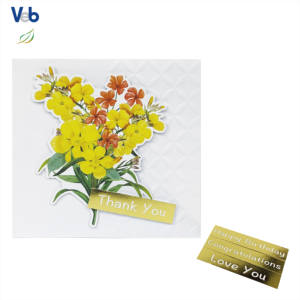 Collection mensuelle Scents of Seasons, carte de bouquet personnalisée, faite à la main, texte en feuille d'or gaufrée, carton écologique non couché - Product Image 5