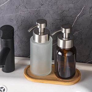 Distributore di schiuma di Mousse di vetro di colore personalizzato con pompe in acciaio inossidabile per bottiglia di schiuma di vetro smerigliato - Product Image 2