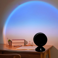 Projecteur Lampe Coucher de Soleil RVB USB LED Moderne Portable, Veilleuse RVB Télécommandée pour Éclairage d'Ambiance Salon Photographie PC