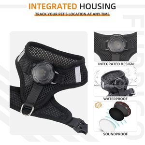 Furrigo Cat <b>Harness</b> And Leash Large <b>Black</b> Mesh Adjustable Breathable Reflective For Walking - Product Image 3