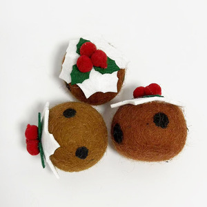 Felt Pumpkin Pudding Doll Decorative Ball Wool Ornament Hanging Christmas Tree Decoration 6.9CM Round Fabric Handmade - Product Image 3