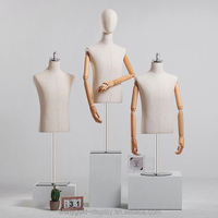 Mannequin de mode pour homme, buste demi-corps en lin blanc, pour chemises, sur table