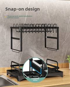 Escurridor de Platos con Logotipo Personalizado, Ahorra Espacio, de 2 Niveles, Organizador de Platos, Escurridor Plegable, Escurridor de Cubiertos - Product Image 6