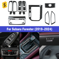 Aksesoris Interior Mobil ShaSha Serat Karbon Kit Interior Belakang Lengkap untuk Subaru Forester 2019-2024