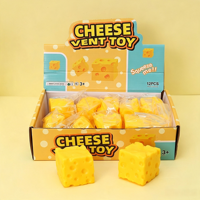 Jouet anti-stress en forme de cube de fromage en PU, à presser et à manipuler pour soulager l'anxiété, pour enfants et adultes, utilisation au bureau