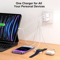 Prise murale intelligente USB C Adaptateur d'alimentation à charge rapide Charge rapide 3 ports USB et 1 port Type-C Chargeur mural USB pour téléphone