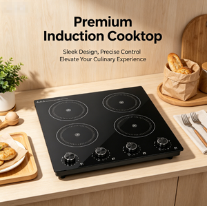Table de cuisson à <span class=keywords><strong>induction</strong></span> encastrable 4 brûleurs, 1800W+1800W+1000W+1000W, commande par bouton, verre de qualité A, avec minuterie et verrouillage de sécurité - Product Image 4
