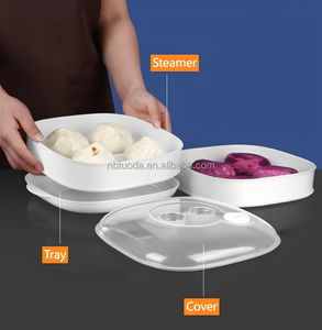 เครื่องนึ่งอาหารพลาสติกอเนกประสงค์3ชั้นเครื่องนึ่งอาหารไมโครเวฟ - Product Image 4