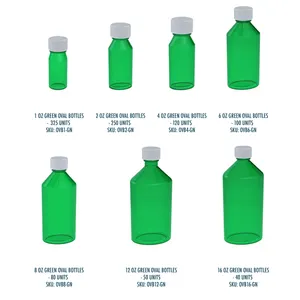 1OZ 2OZ 3OZ 4OZ 6OZ 8OZ 12OZ 16OZ botol Oval cair plastik farmasi botol transparan untuk bahan kimia