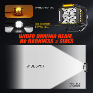 12В 24В Автомобильные дополнительные прожекторы, янтарные ДХО, 80Вт 9600Лм, 4-дюймовые боковые фары-«стрелы» на переднюю стойку с проводкой для Jeep JK JL - Product Image 3