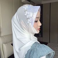 Nuevo Estilo Gorro Hijab Fácil de Poner con Visera, Diseño Princesa, Lentejuelas, Diadema Suave, Gorro Turbante para Mujeres Musulmanas