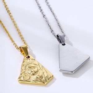 Olivia grosir 18k emas disepuh antik Medallion koin Mariana liontin bulat Dainty kalung Fashion perhiasan untuk wanita pria - Product Image 2