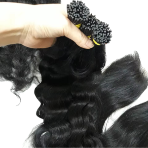 Extensions de cheveux vietnamiens de qualité vierge Remy Iron Raw Brown personnalisées I Tip - Product Image 1