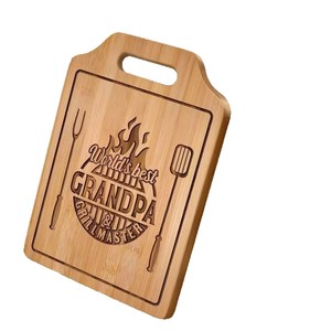 Planche à découper en bois gravée au laser 12,2 po x 8,6 po avec poignée pour la cuisine, la découpe des fruits et légumes - Product Image 2