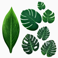 Daun Palem Sutra Buatan Realistis Ramah Lingkungan Buatan Tangan Monstera Dedaunan Tropis Dekorasi Luar Ruangan Pesta Luau Hawaii Ulang Tahun