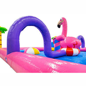 Dış Mekan Kullanımı İçin Su Tablası ve Su Tabancasıyla Birlikte Flamingo Tarzı Ticari Şişme Su Kaydıraklı Zıplama Evi - Product Image 5