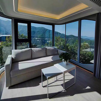 Maison capsule spatiale préfabriquée moderne et intelligente, maison mobile de luxe, cabane modulaire de glamping, villa pod