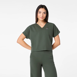 Ensembles de blouses médicales unisexes sans couture en tissu polycoton personnalisé, détection d'aiguilles OEM, universels - Product Image 5