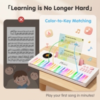 Alat Musik Piano Elektronik 37 Tuts Pelangi Mainan Anak-anak Keyboard Piano Digital dengan Lampu Led Pendidikan Dini untuk Pemula