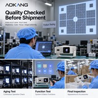 Projecteur intelligent Aokang Q8, résolution native 1080P, Android 14, mini-projecteur 400 ANSI, double WiFi, 4K HDMI USB, vente en gros d'usine