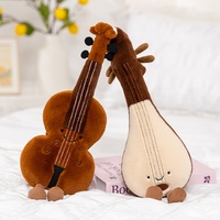 Lindo y Creativo Juguete de Peluche de Simulación de Guitarra Pipa, Muñeco Musical Relajante para Dormir, Muñeco de Instrumento Musical de Guitarra y Violín para el Hogar
